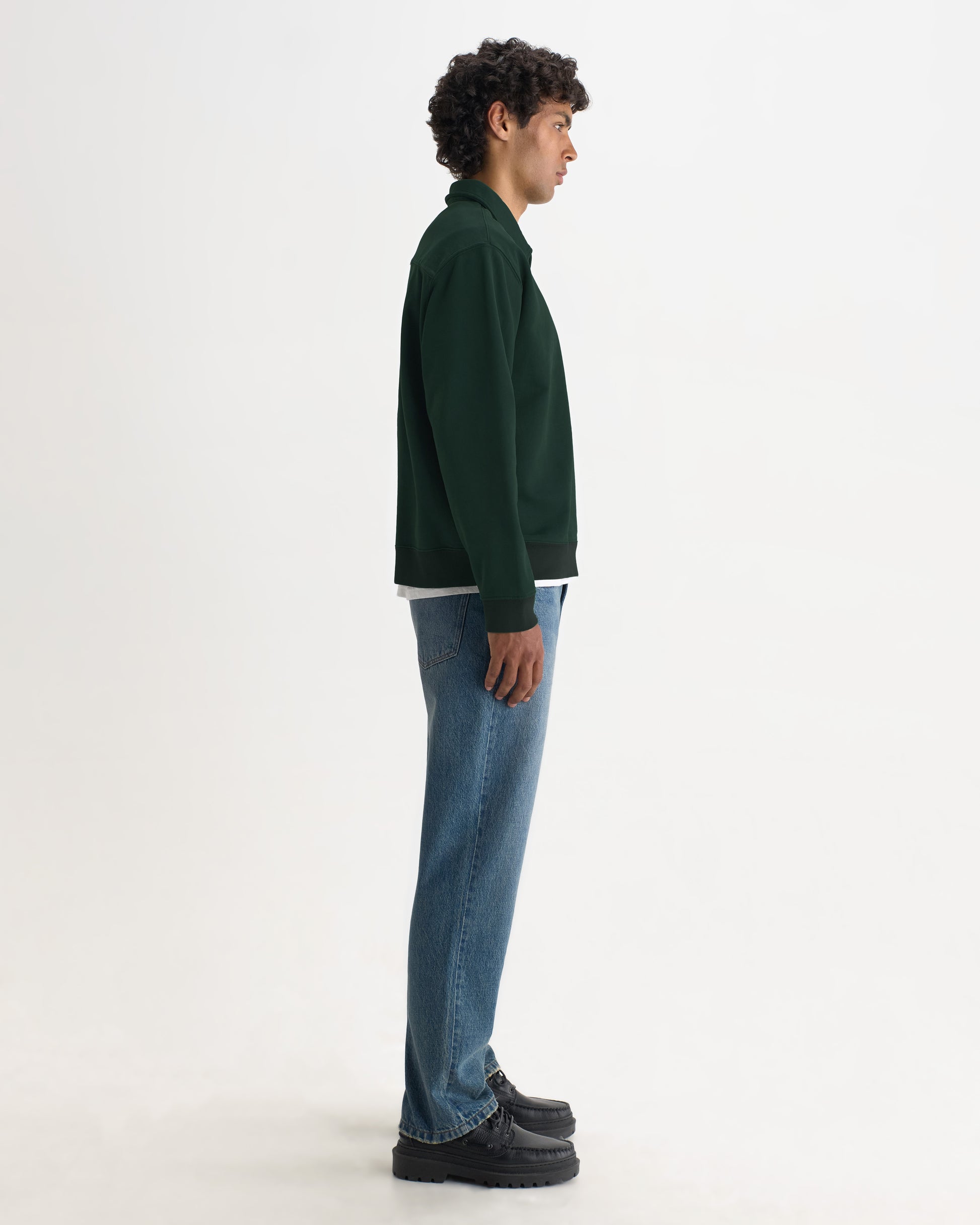 Wax Reeve Quarter Zip Sweatshirt - Washed Green