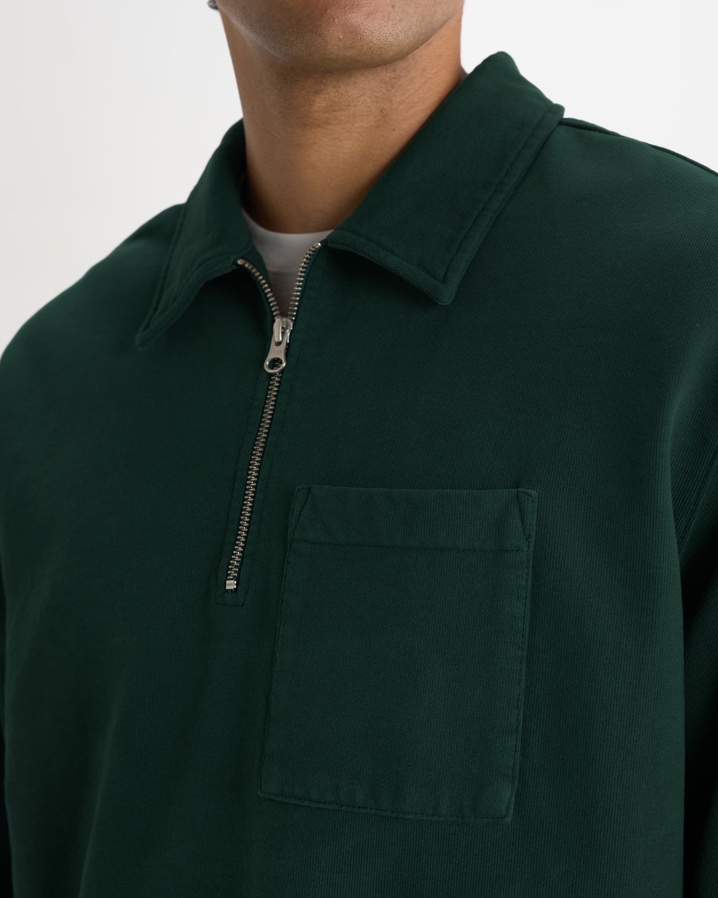 Reeve Quarter Zip Sweatshirt - Washed Green