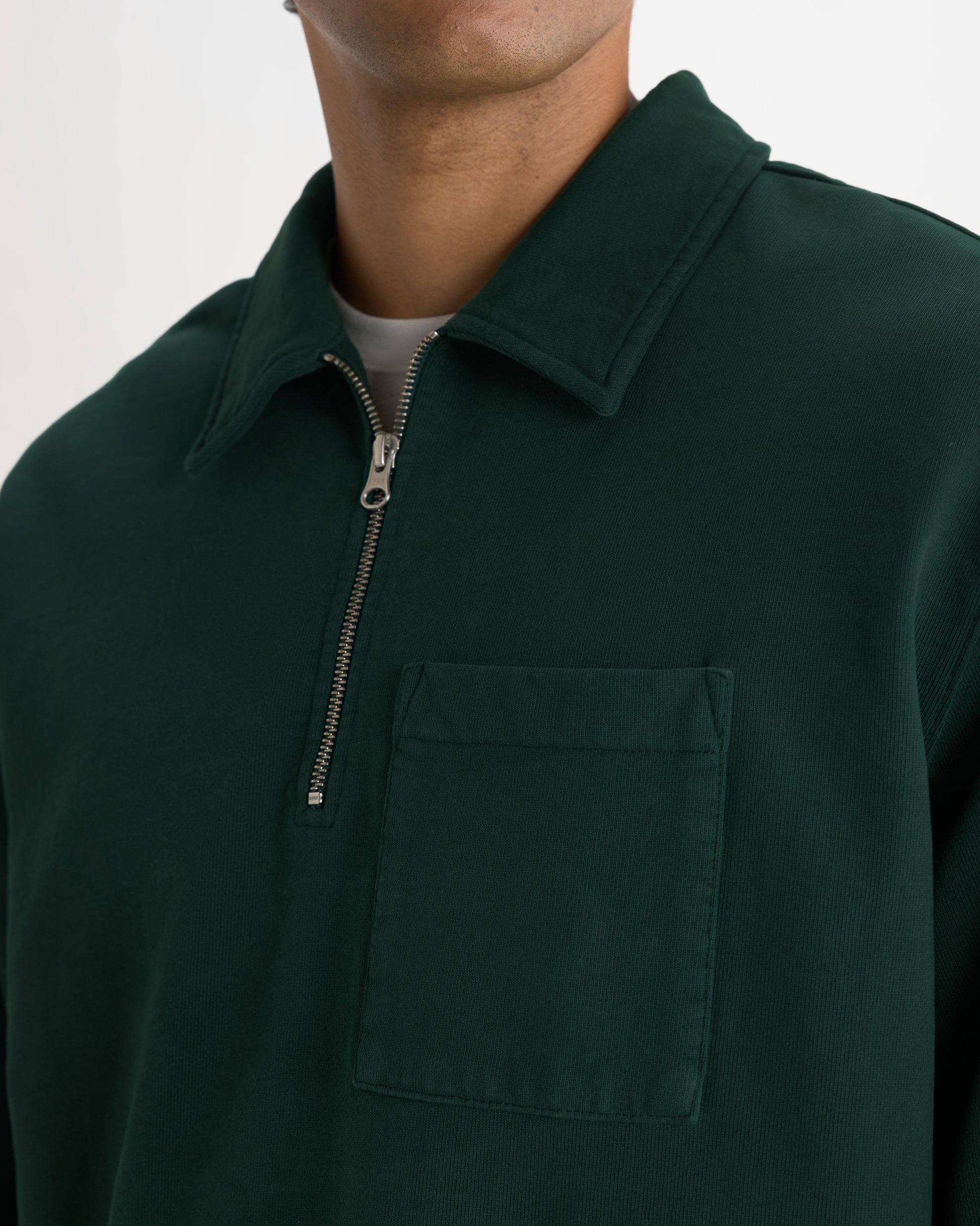 Wax Reeve Quarter Zip Sweatshirt - Washed Green