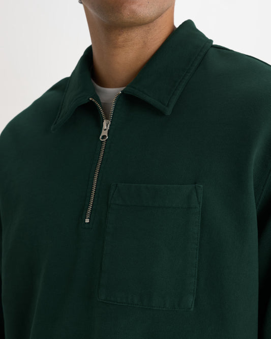 Reeve Quarter Zip Sweatshirt - Washed Green