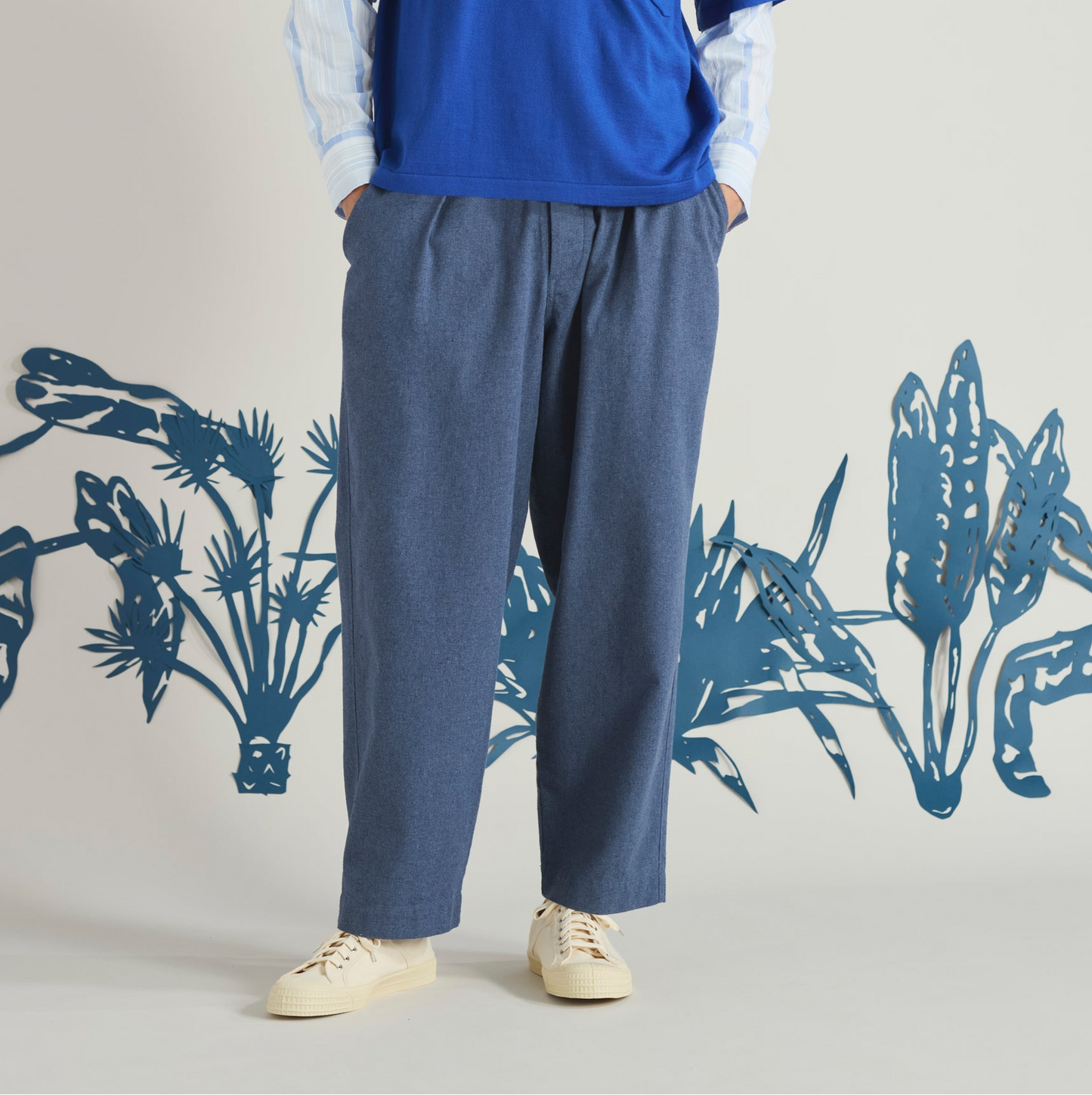 Sintra Recycled Cotton Oxford Pant - Blue