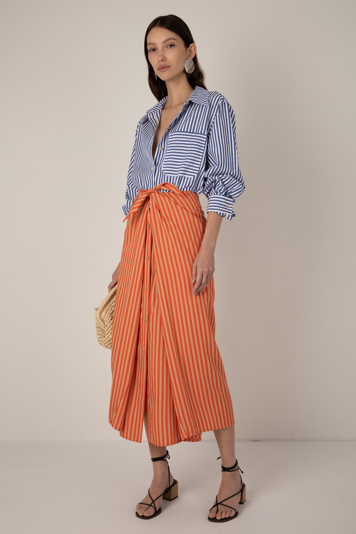 Albane Tie Front Skirt - Orange Sand