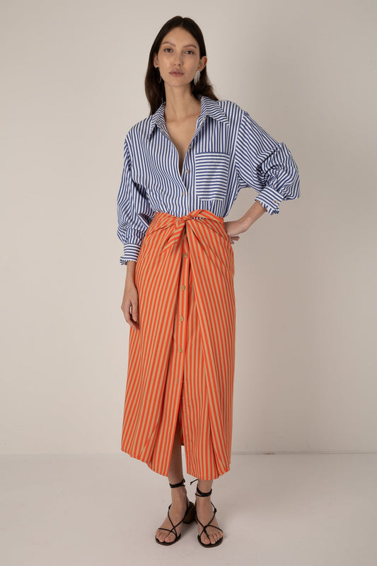 Albane Tie Front Skirt - Orange Sand