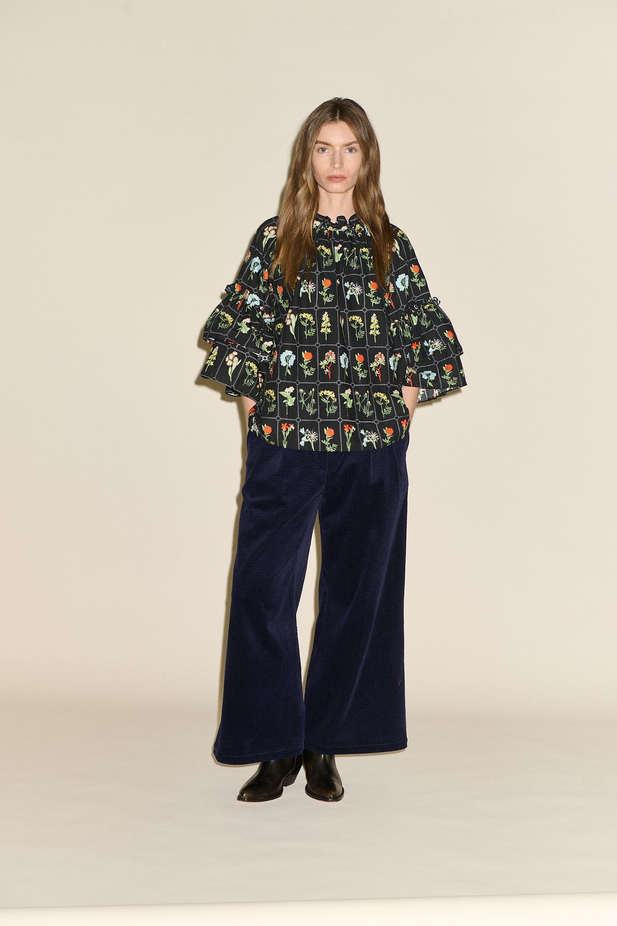 SAMDI Blythe Top - Black Multi Print