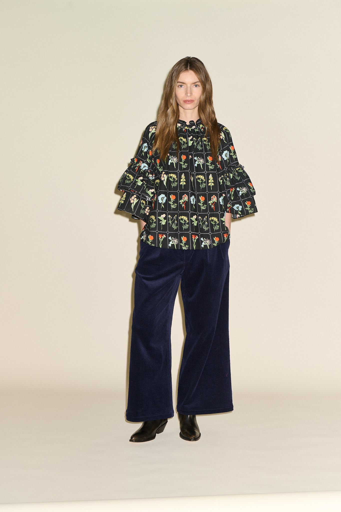 Talia Cord Trouser - Navy