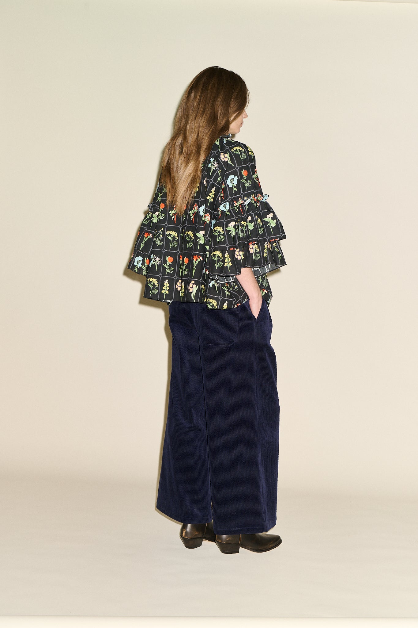 Blythe Top - Black Multi Print