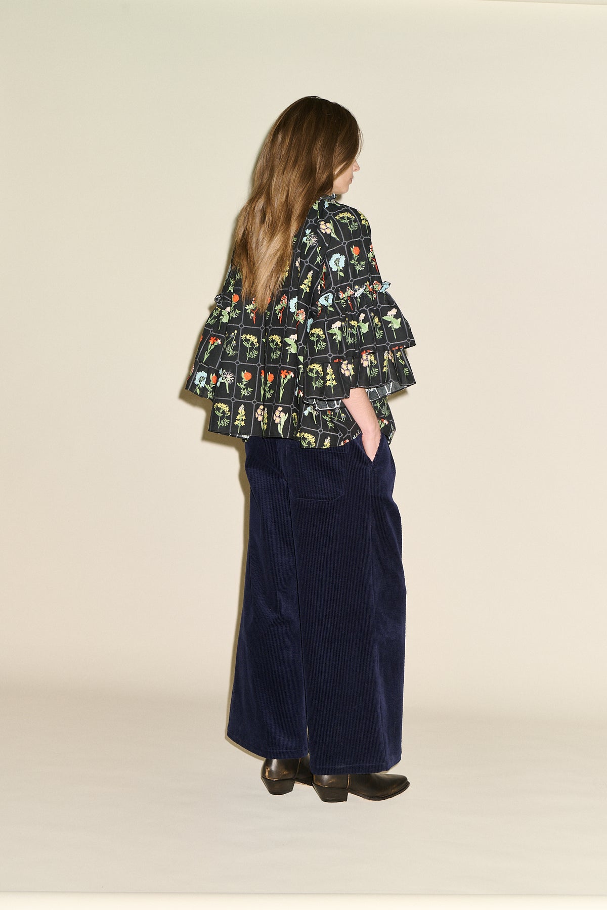 SAMDI Blythe Top - Black Multi Print