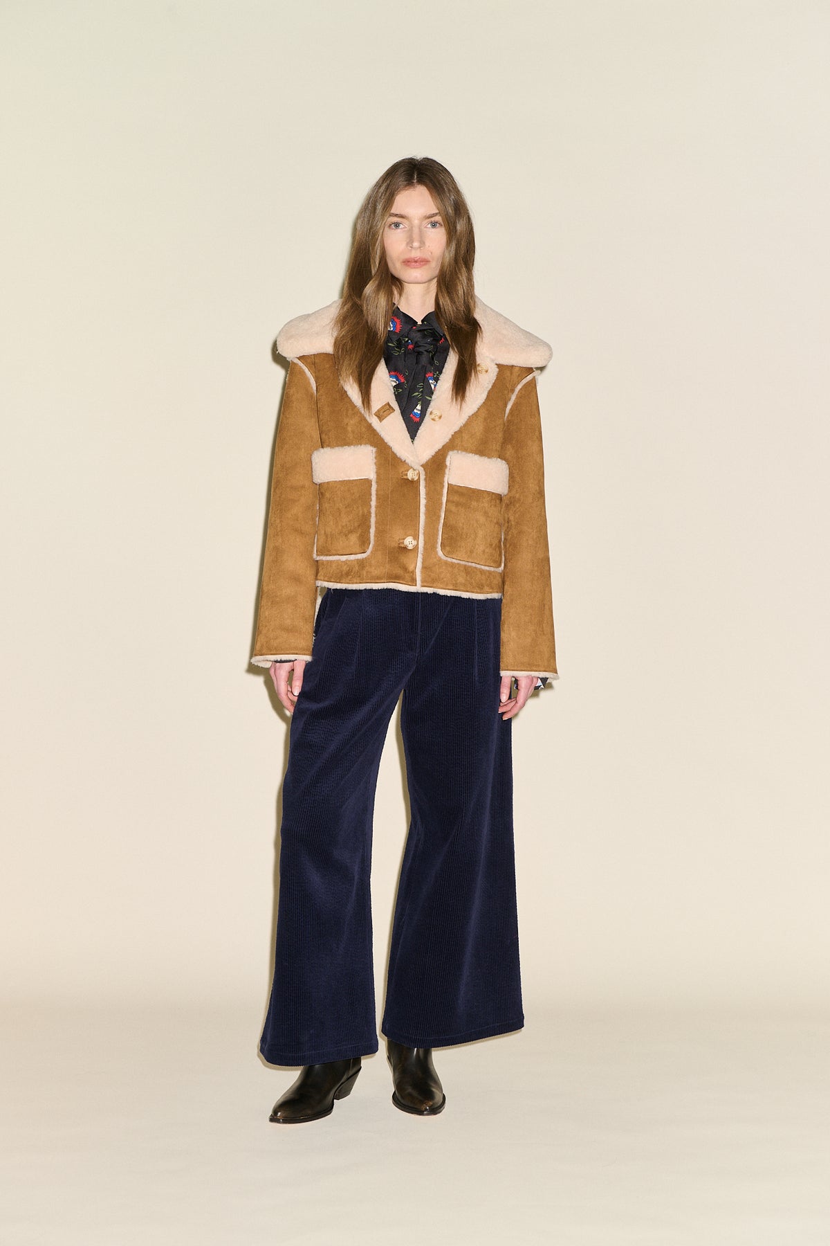 SAMDI Talia Cord Trouser - Navy