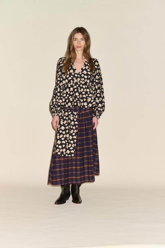 Bella Blouse - Brown Floral
