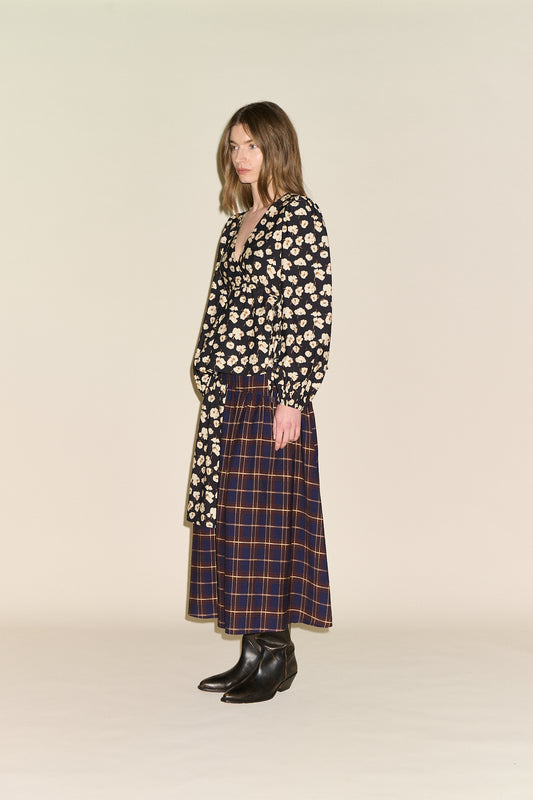Bella Blouse - Brown Floral