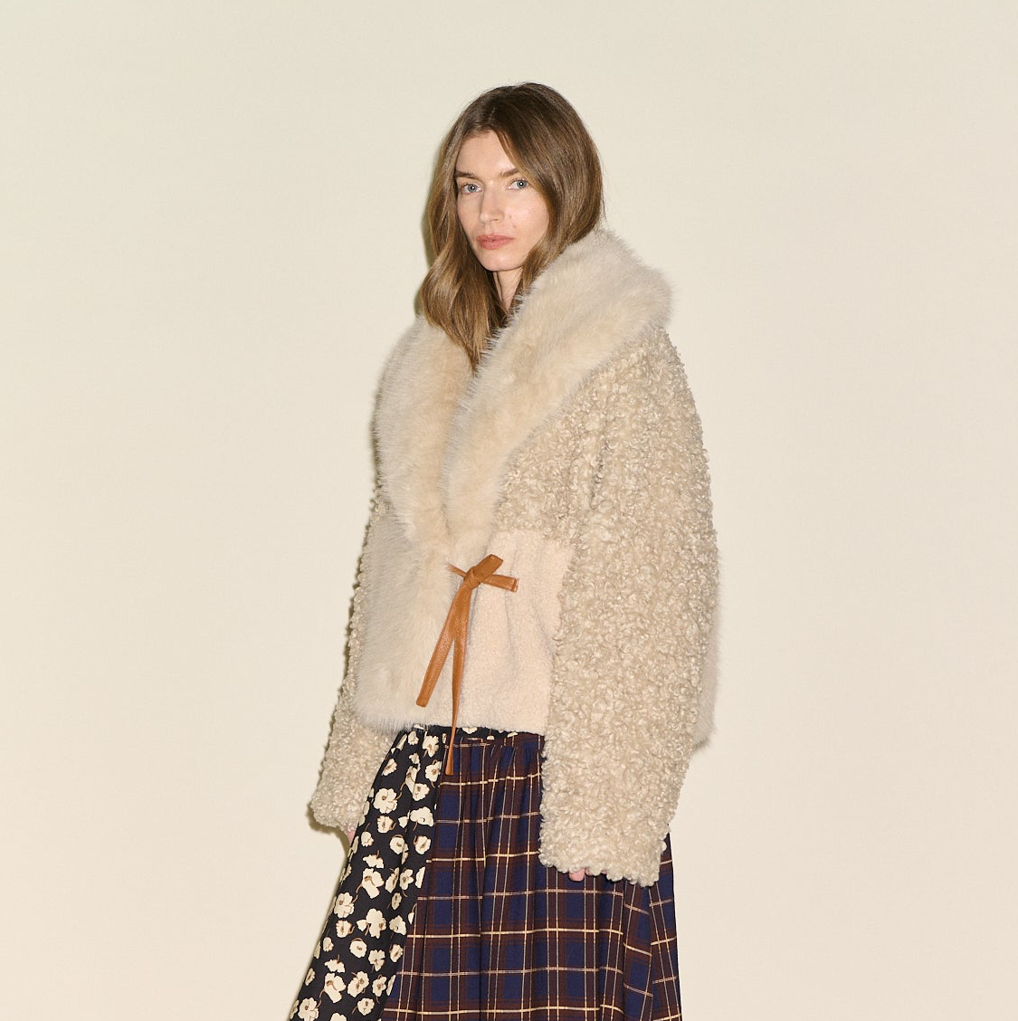 SAMDI Josephine Shearling Jacket - Oat