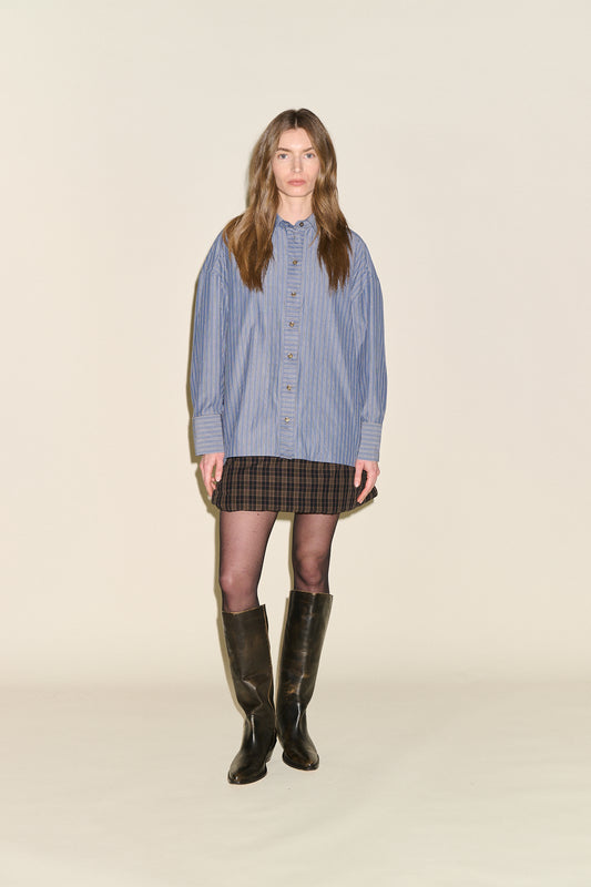 Bronx Stripe And Sequin Shirt - Navy Blue