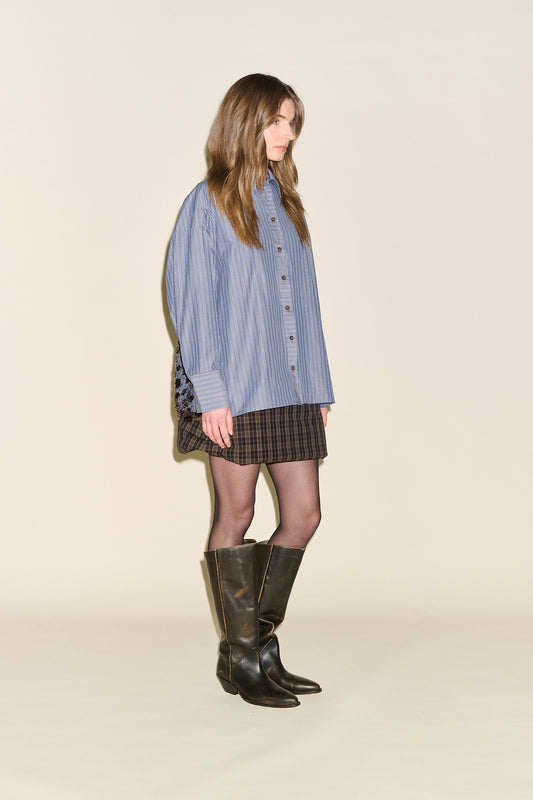 Bronx Stripe And Sequin Shirt - Navy Blue