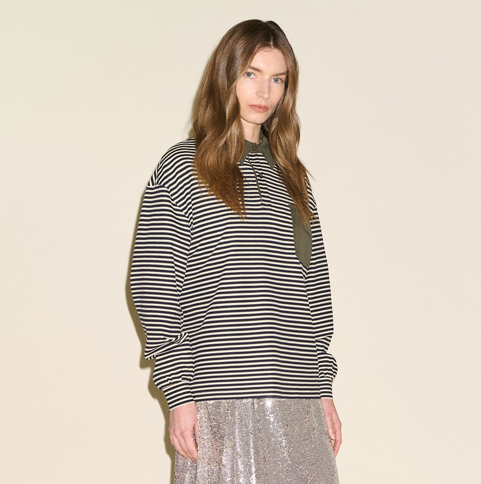 SAMDI Bianca Stripe Rugby - Olive