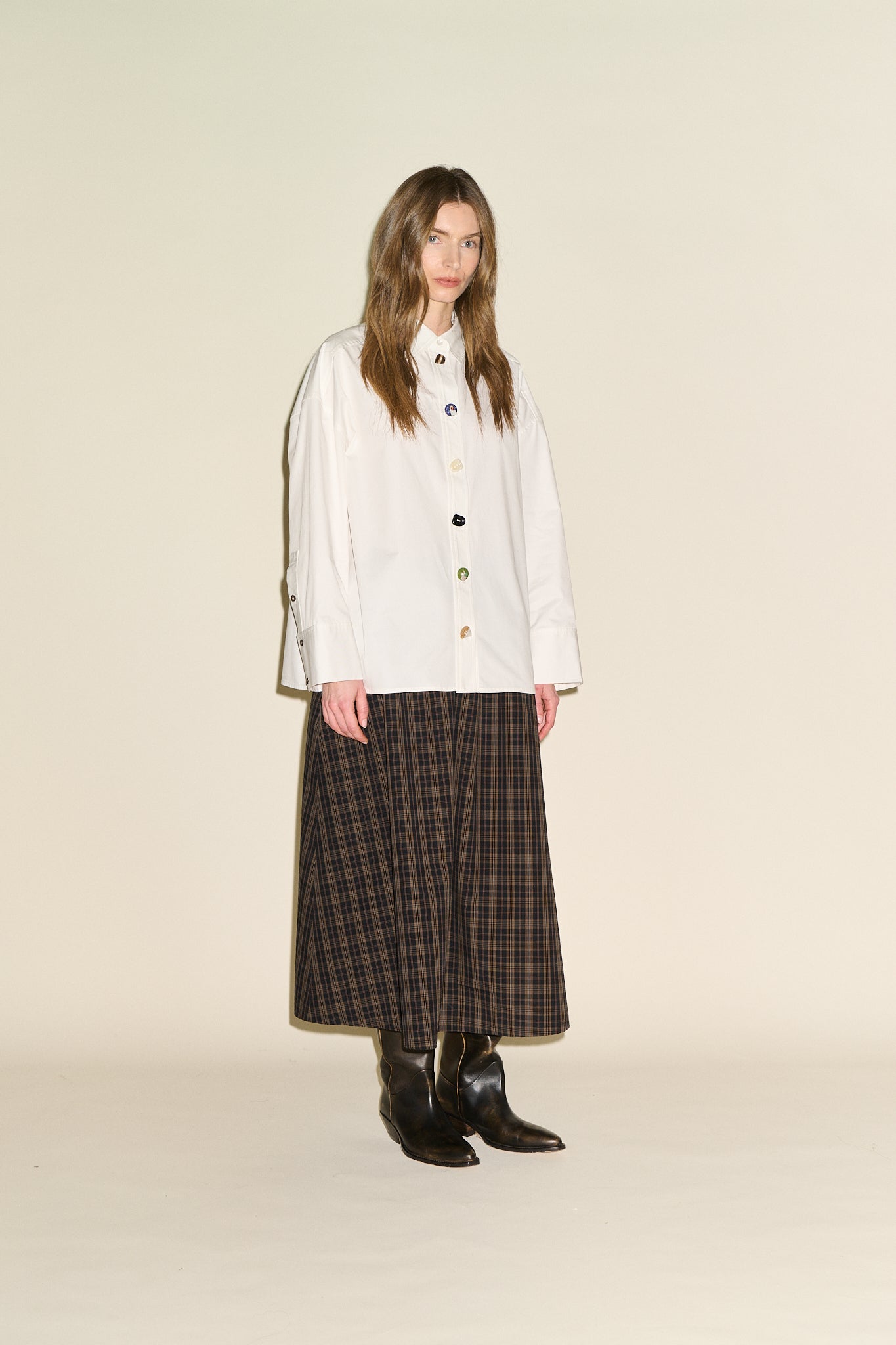 SAMDI Bex Shirt With Mix Buttons - White
