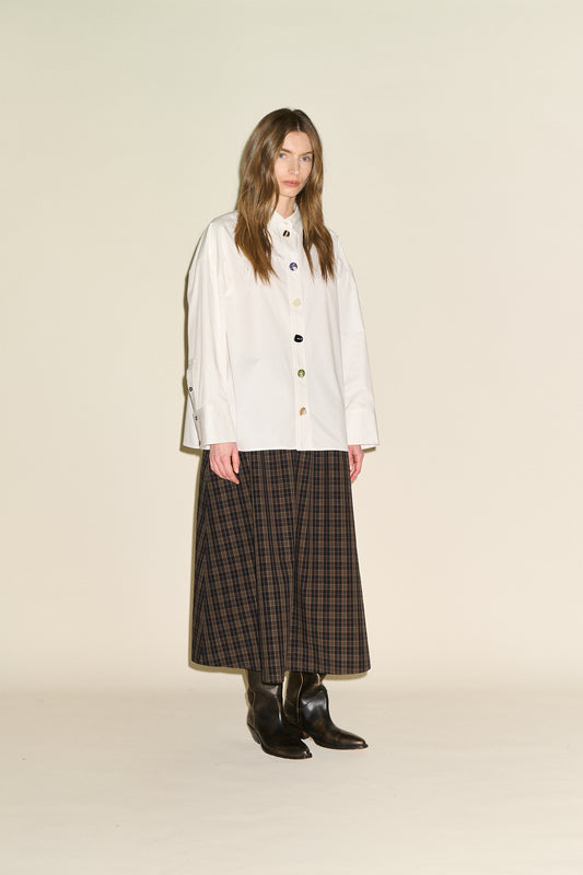 Bex Shirt With Mix Buttons - White