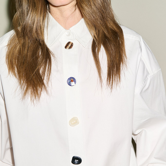 Bex Shirt With Mix Buttons - White