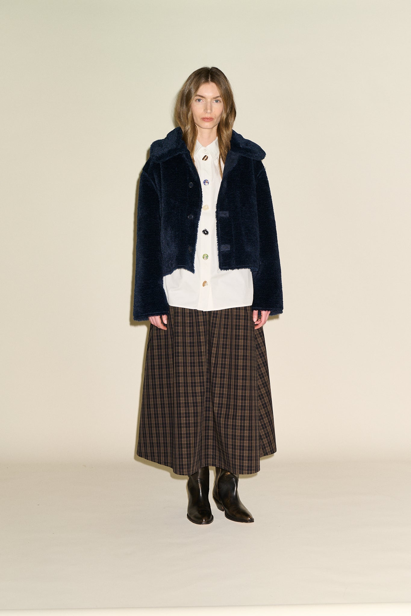 Johanna Shearling Jacket - Navy