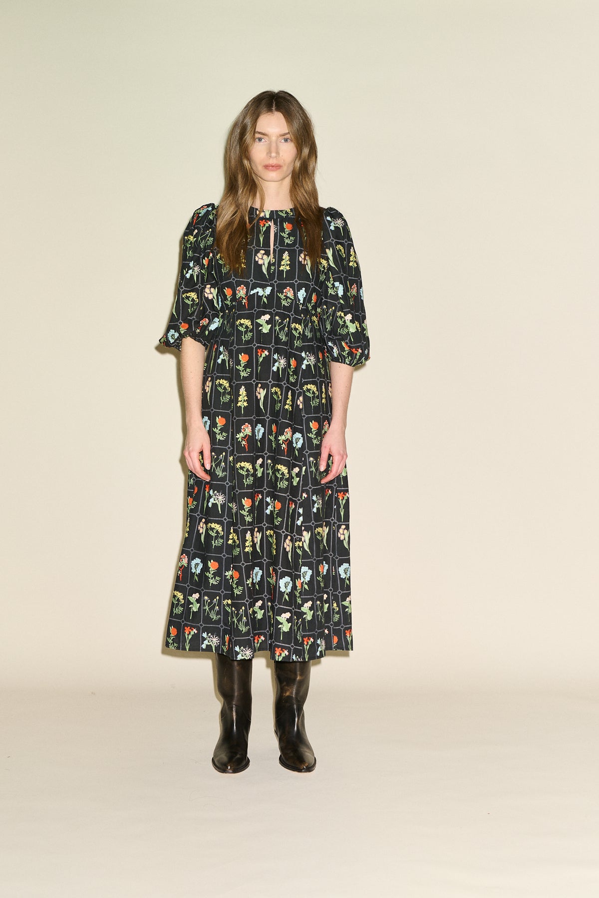 SAMDI Dhalia Dress - Black Multi Print
