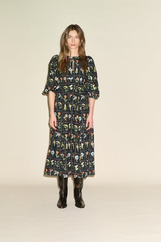 Dhalia Dress - Black Multi Print