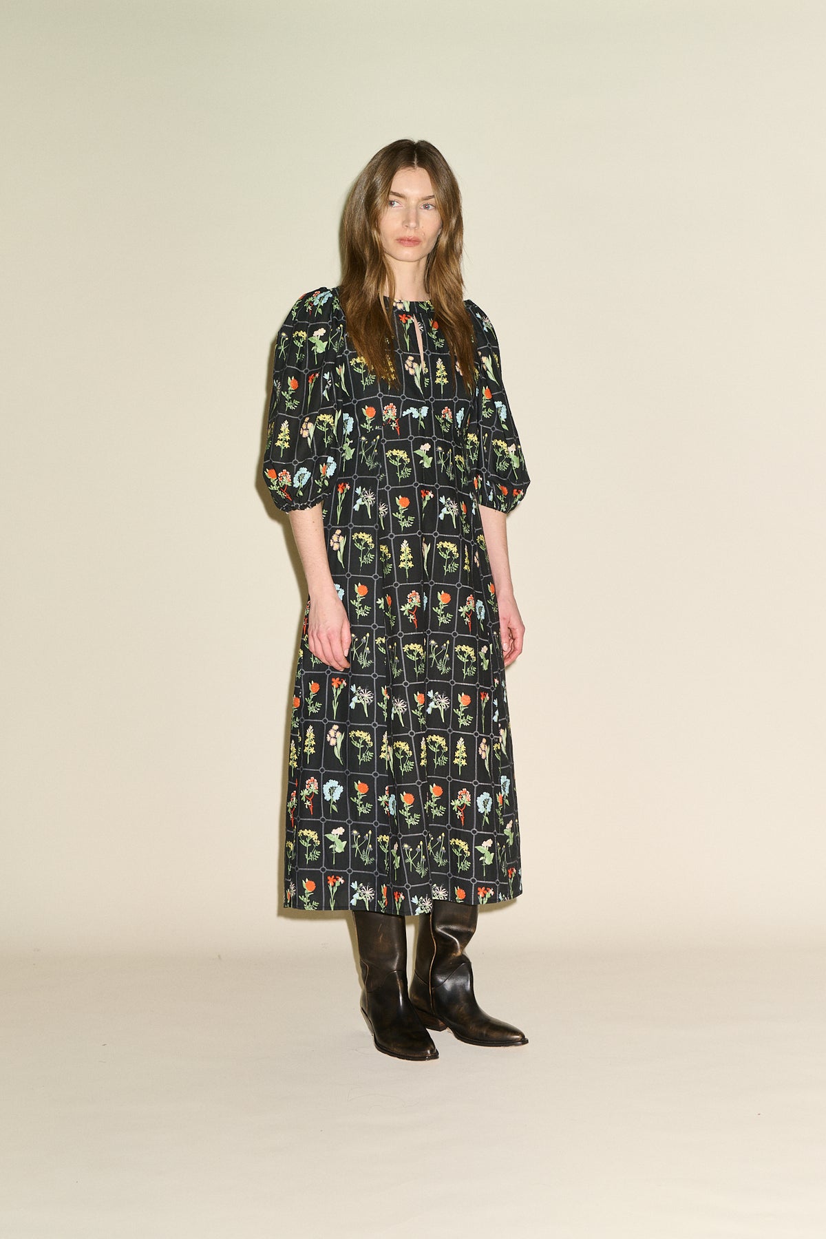 SAMDI Dhalia Dress - Black Multi Print