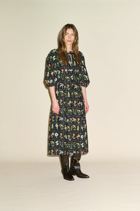 Dhalia Dress - Black Multi Print