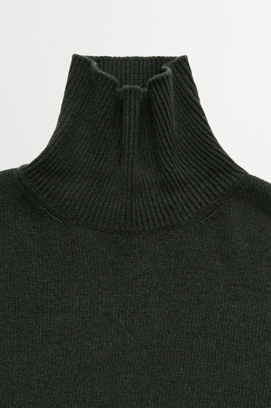 Silene T-Neck Knit - Dark Green