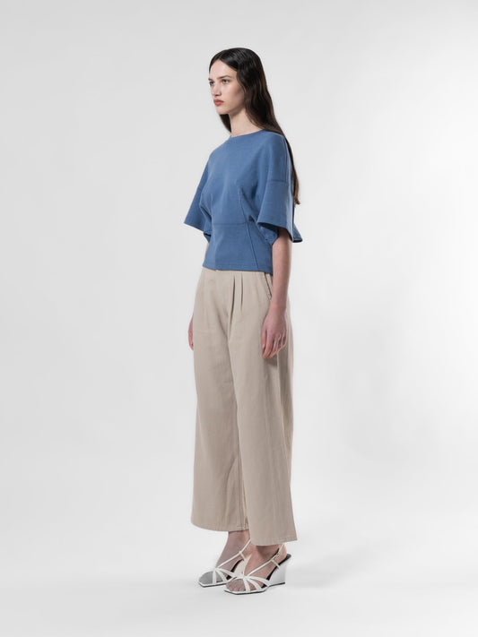 Baggy Cotton Trousers - Stone