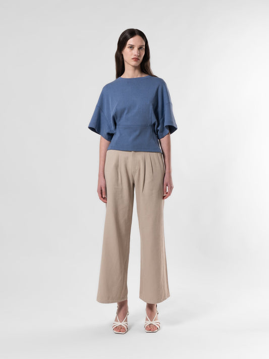 Baggy Cotton Trousers - Stone