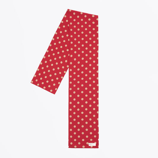 Bold Dot Print Rayon Evening Scarf - Red