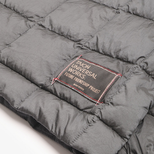 Nylon Soft Shell Down Rams Jacket - Charcoal