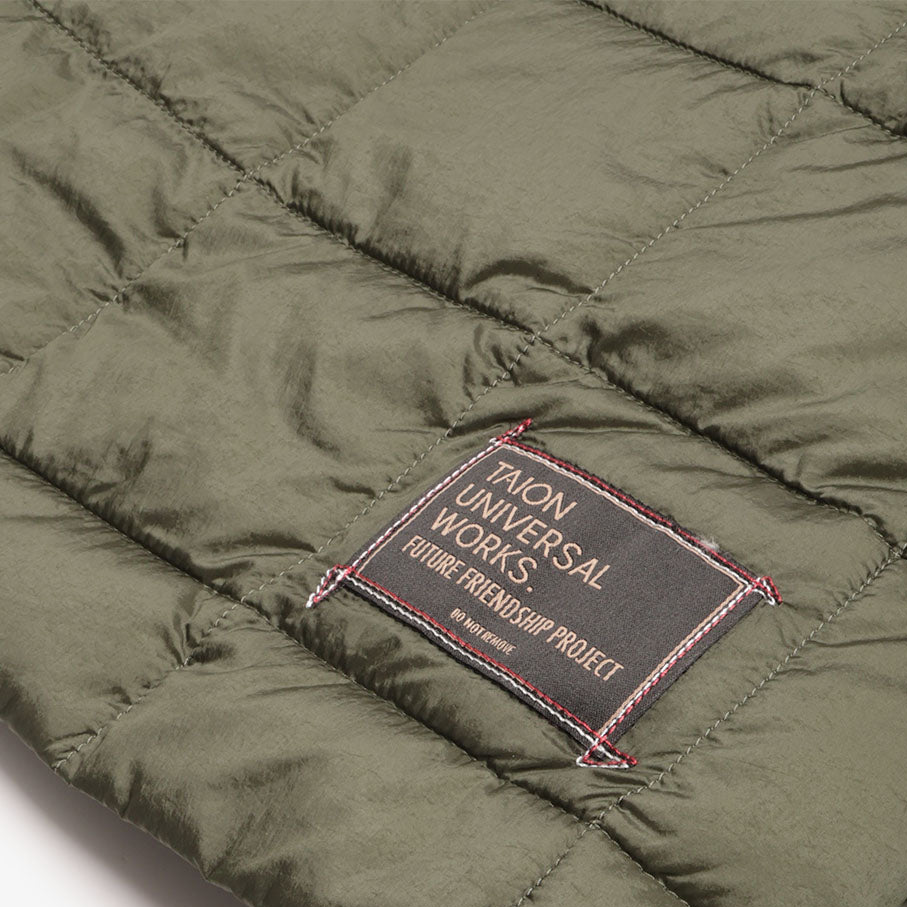 Taion Nylon Soft Shell Down Rams Jacket - Olive