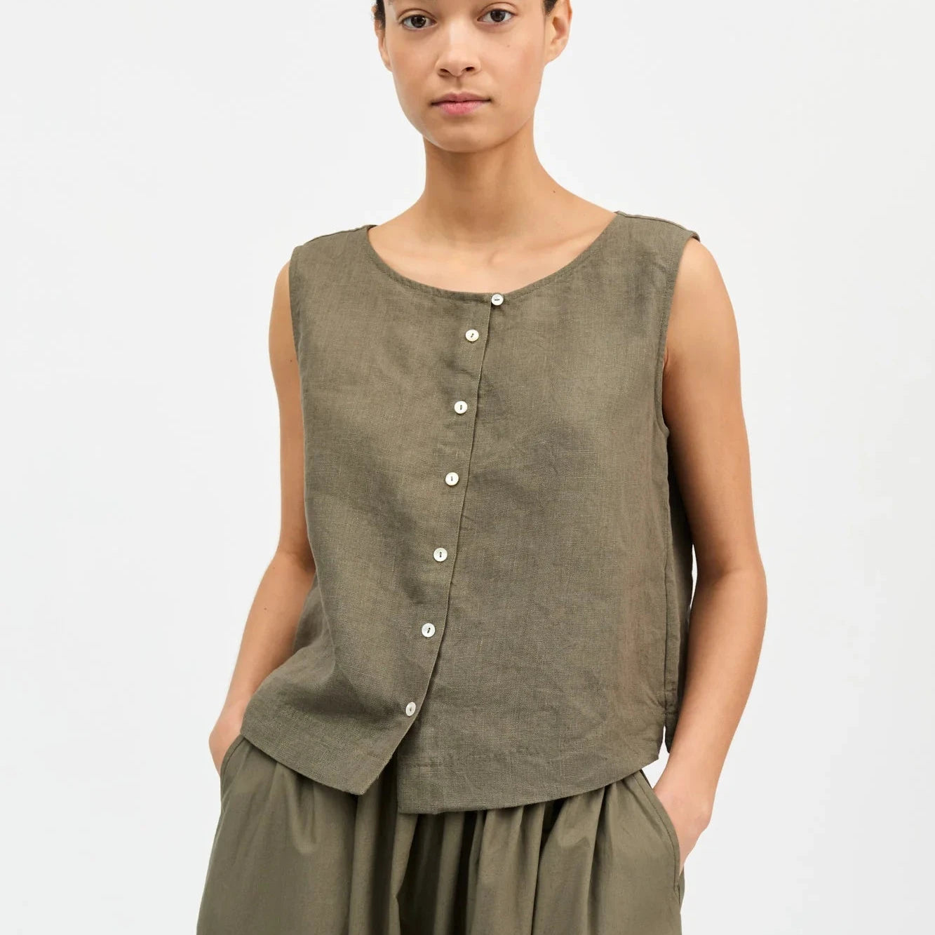 Vetiver Top - Khaki