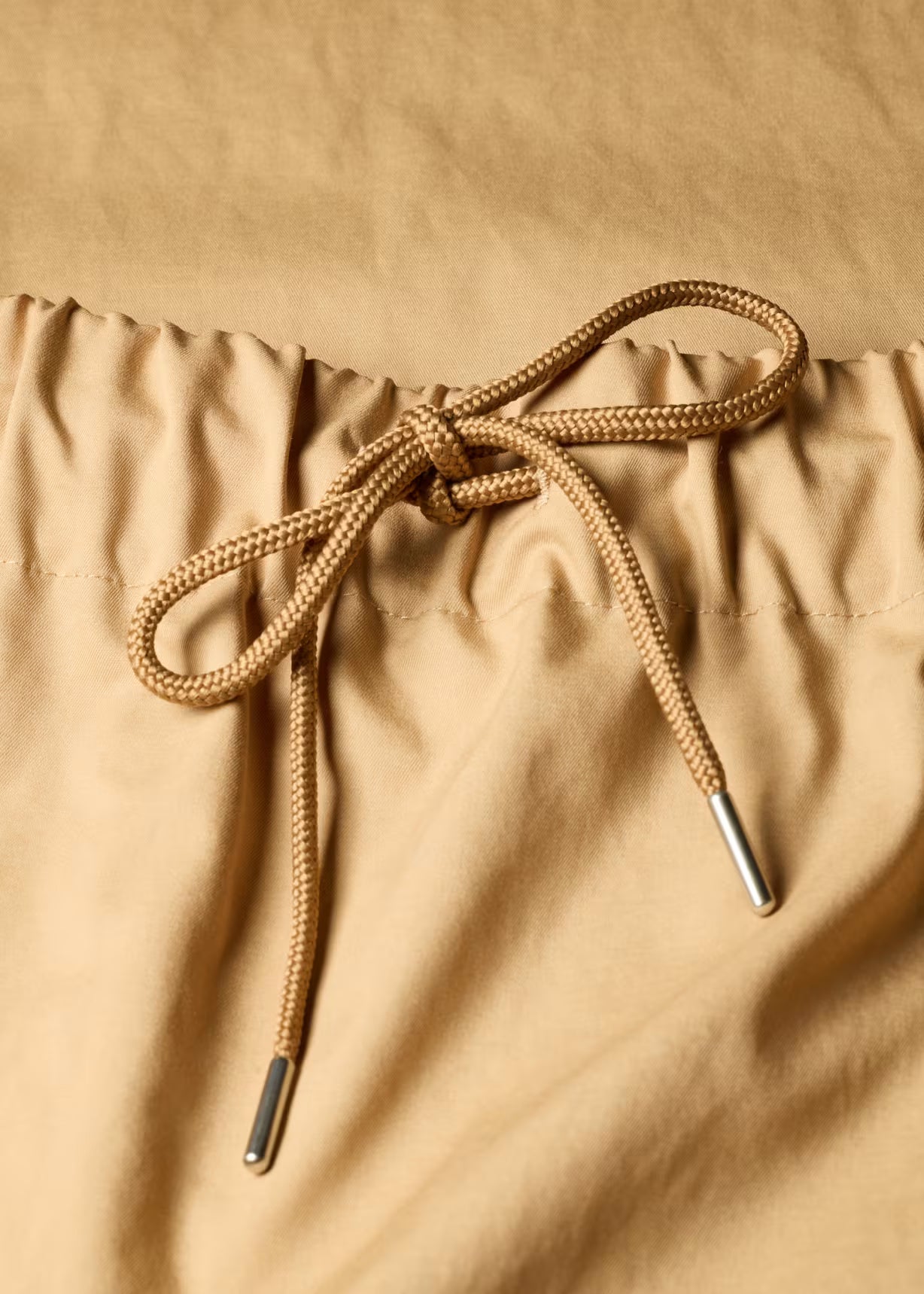 Drawstring Waist Skirt - Brown