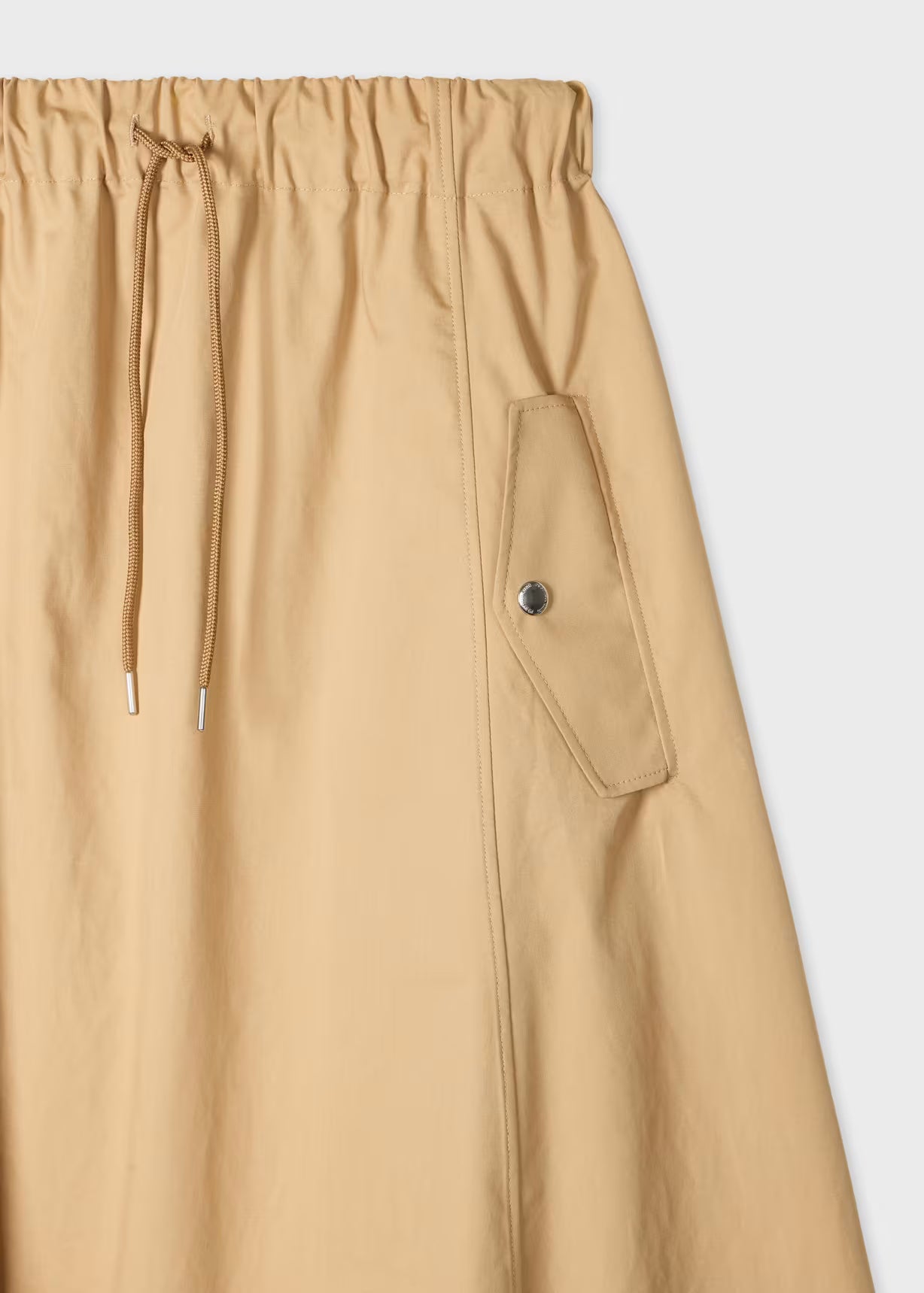 Drawstring Waist Skirt - Brown