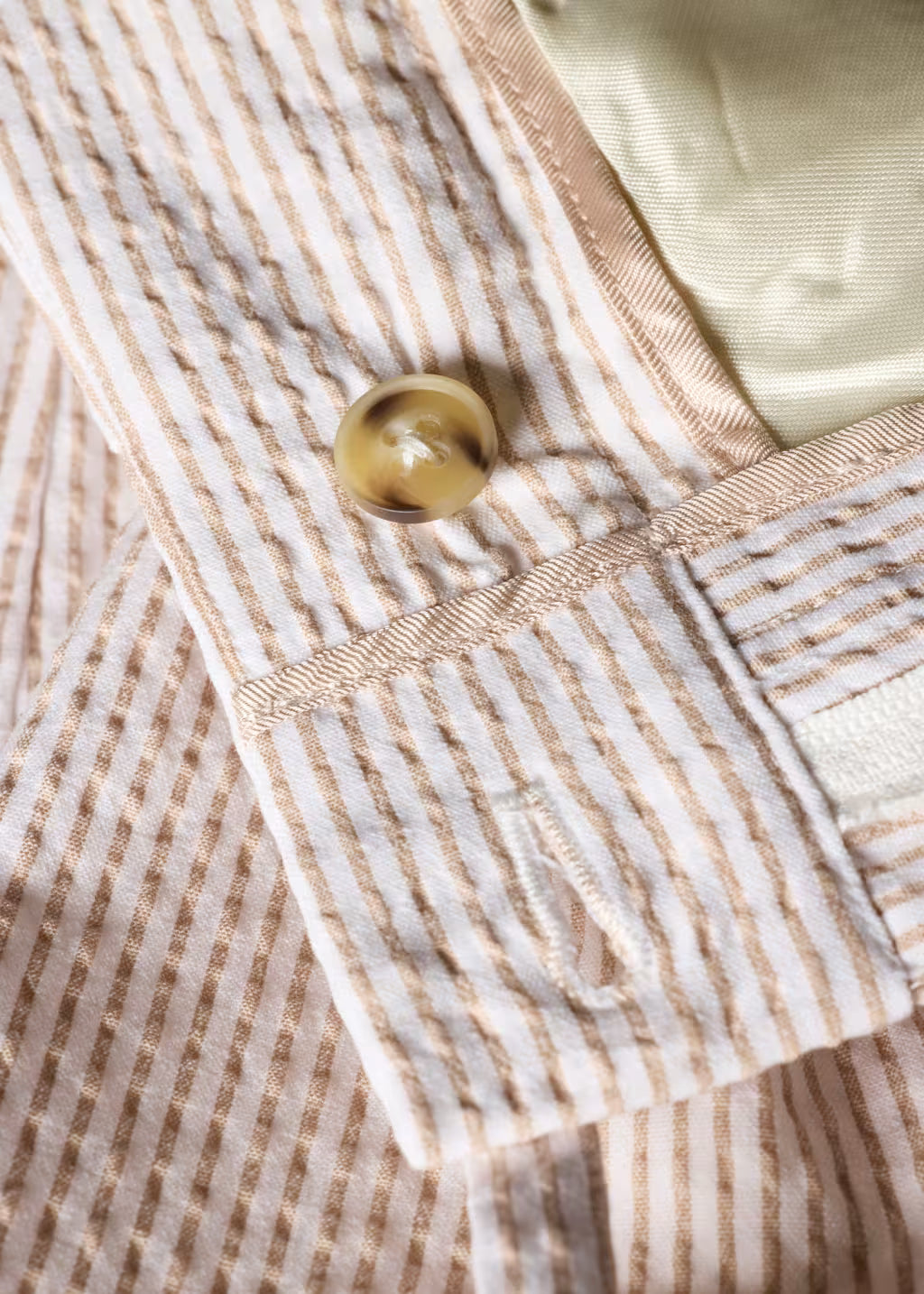 Women's Stripe Seersucker Trousers - White