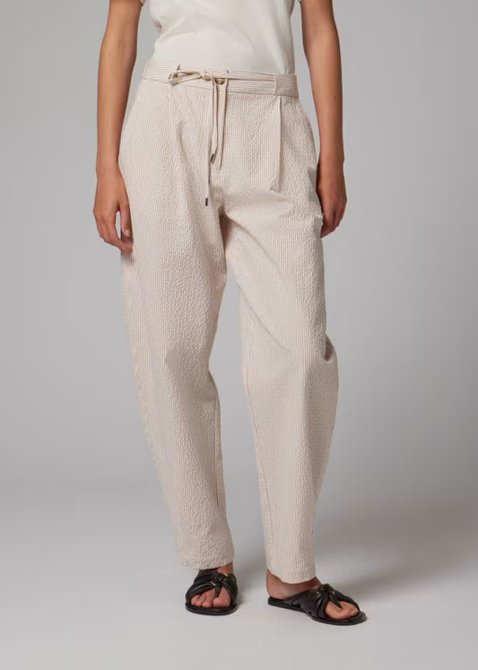 Women's Stripe Seersucker Trousers - White