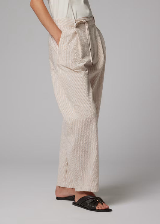 Women's Stripe Seersucker Trousers - White