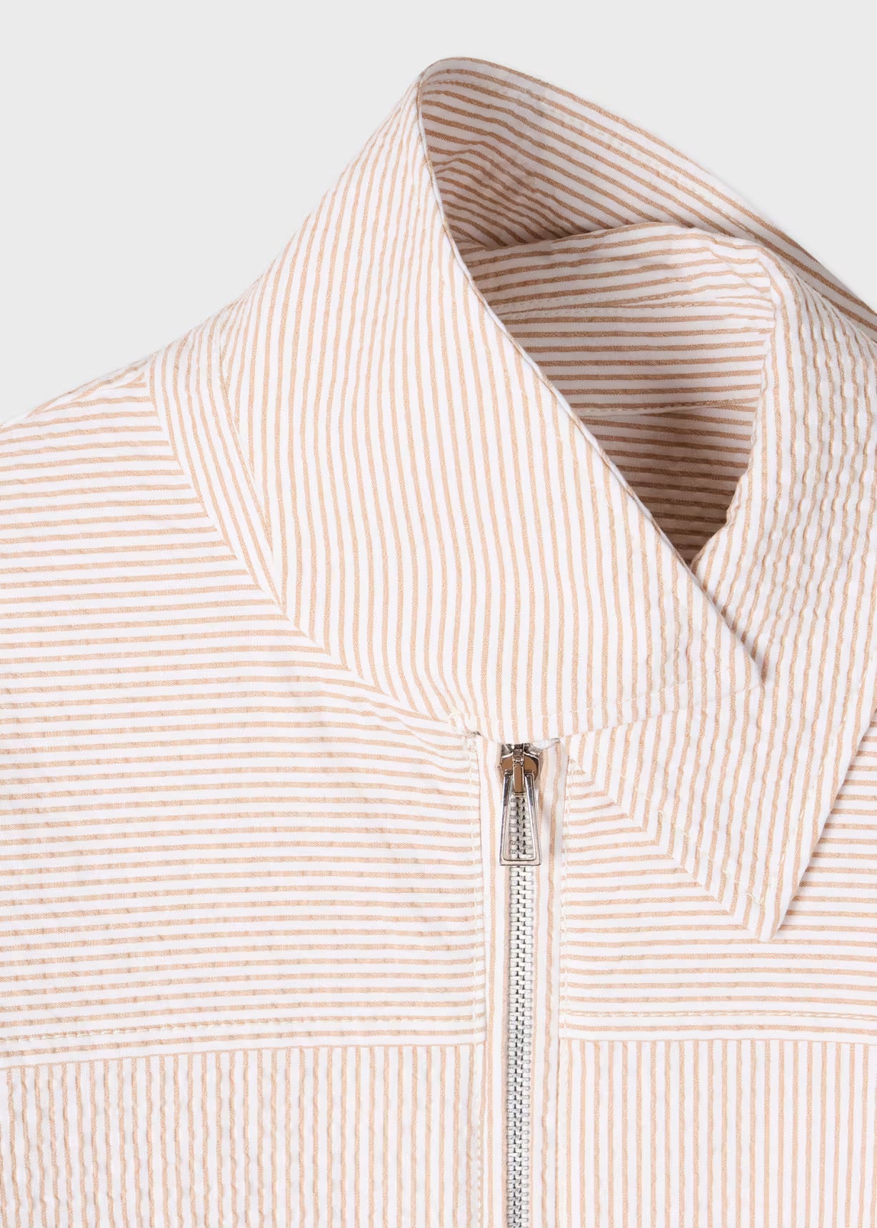 Seersucker Stripe Jacket - White/Pink