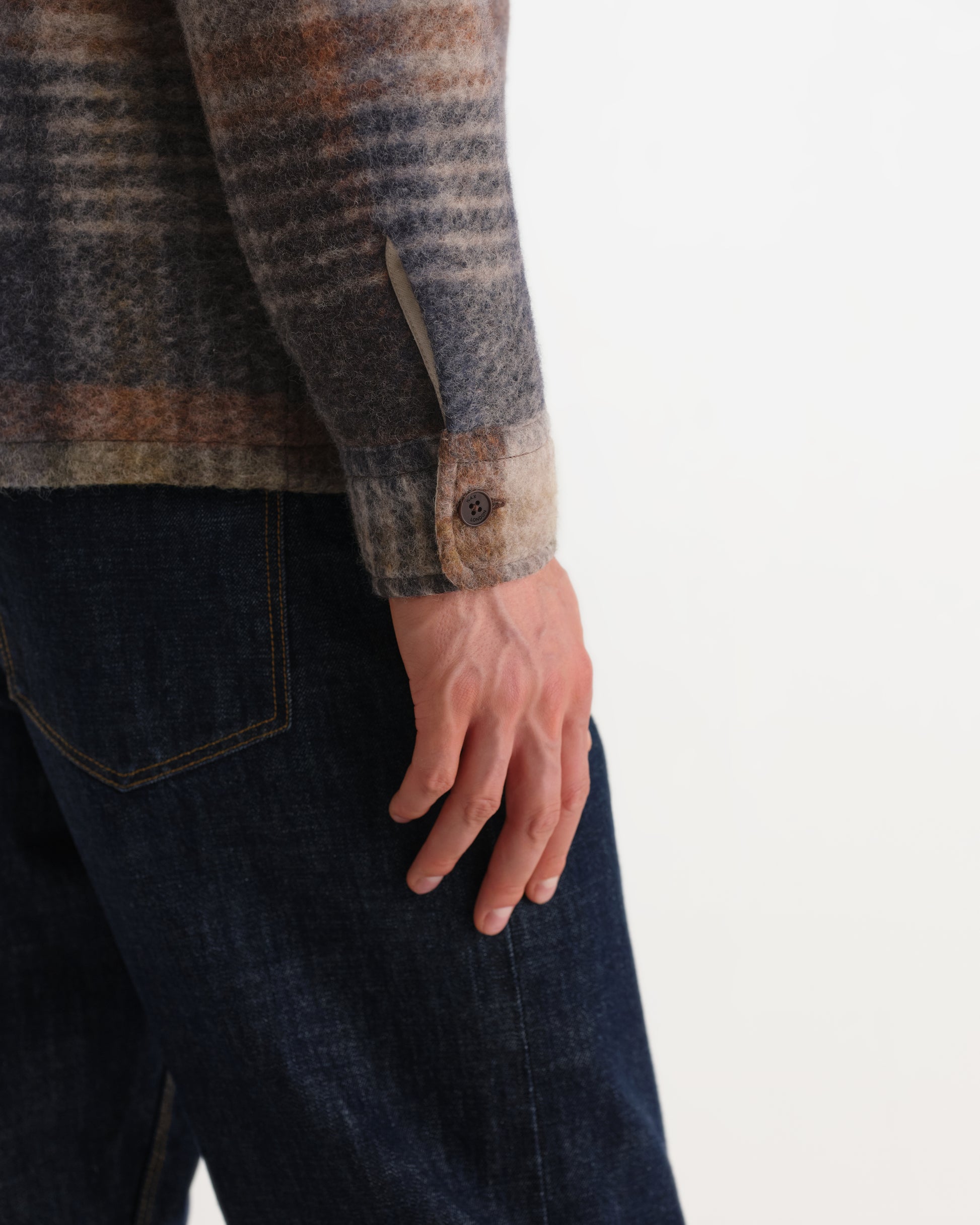 Wax Whiting Overshirt Ari Wool Blend Check - Oatmeal/Multi
