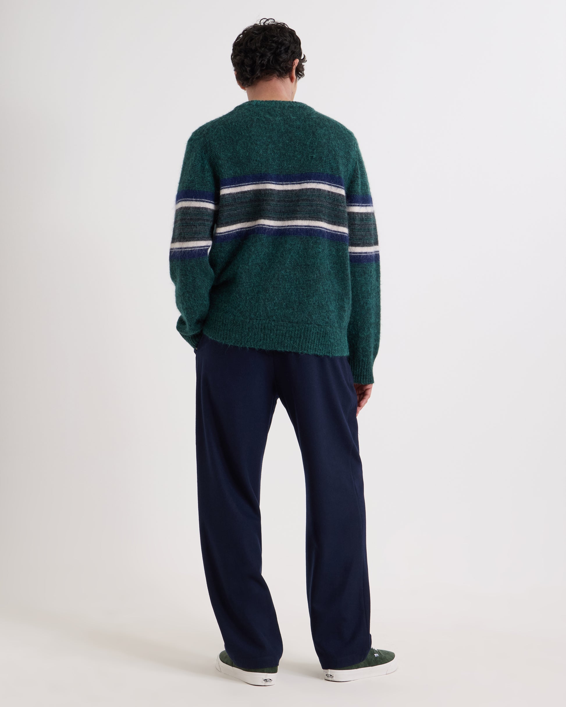 Wax Wilde Crew Brush Preppy Stripe - Dark Green