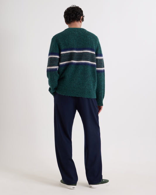 Wilde Crew Brush Preppy Stripe - Dark Green