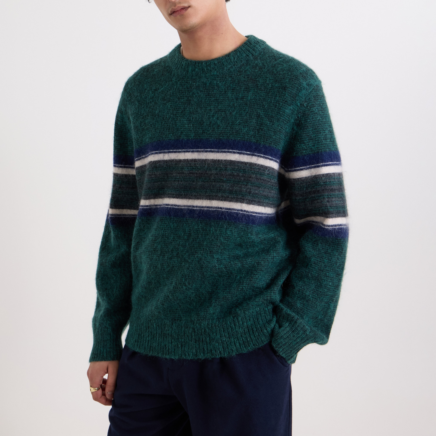 Wilde Crew Brush Preppy Stripe - Dark Green