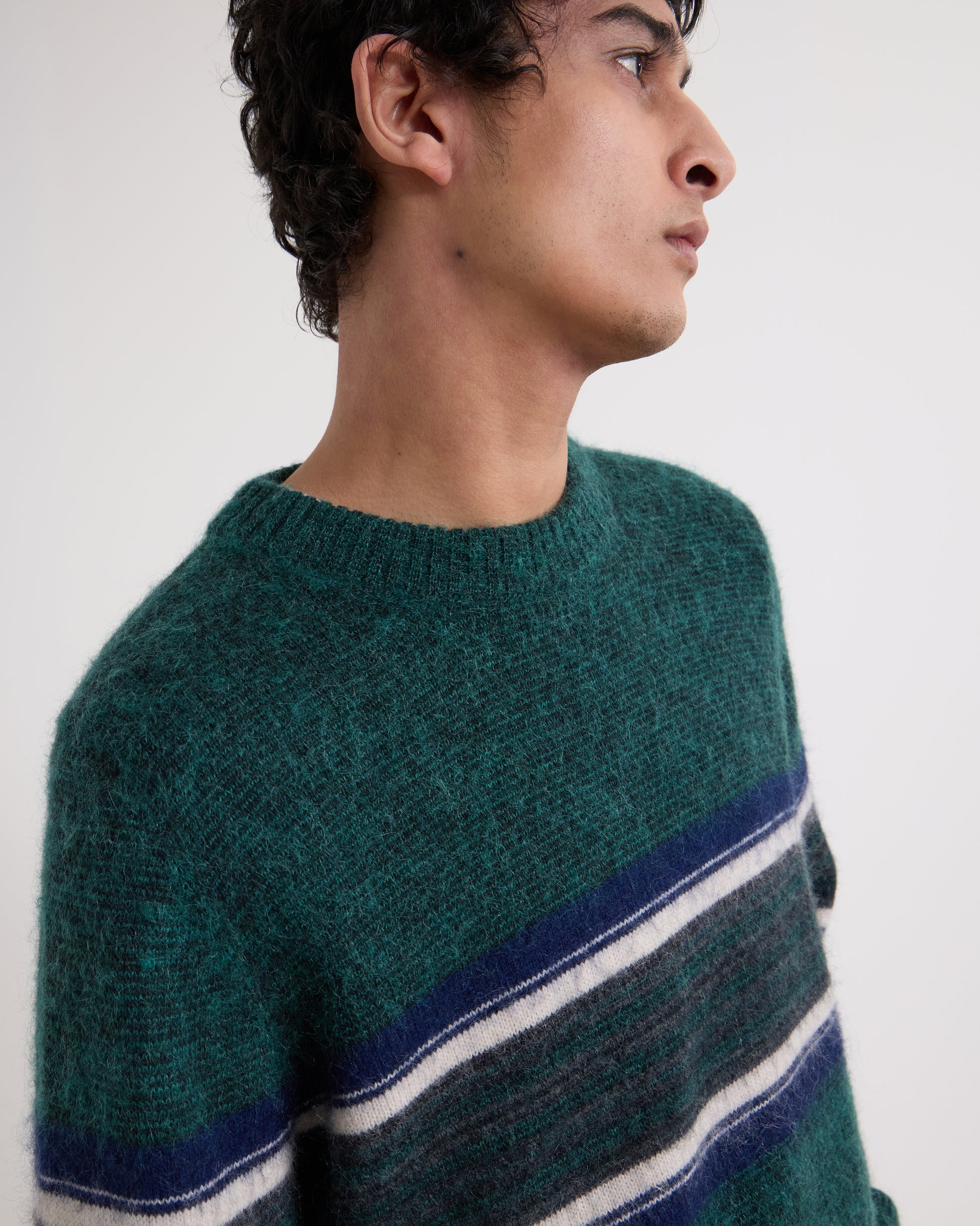 Wax Wilde Crew Brush Preppy Stripe - Dark Green