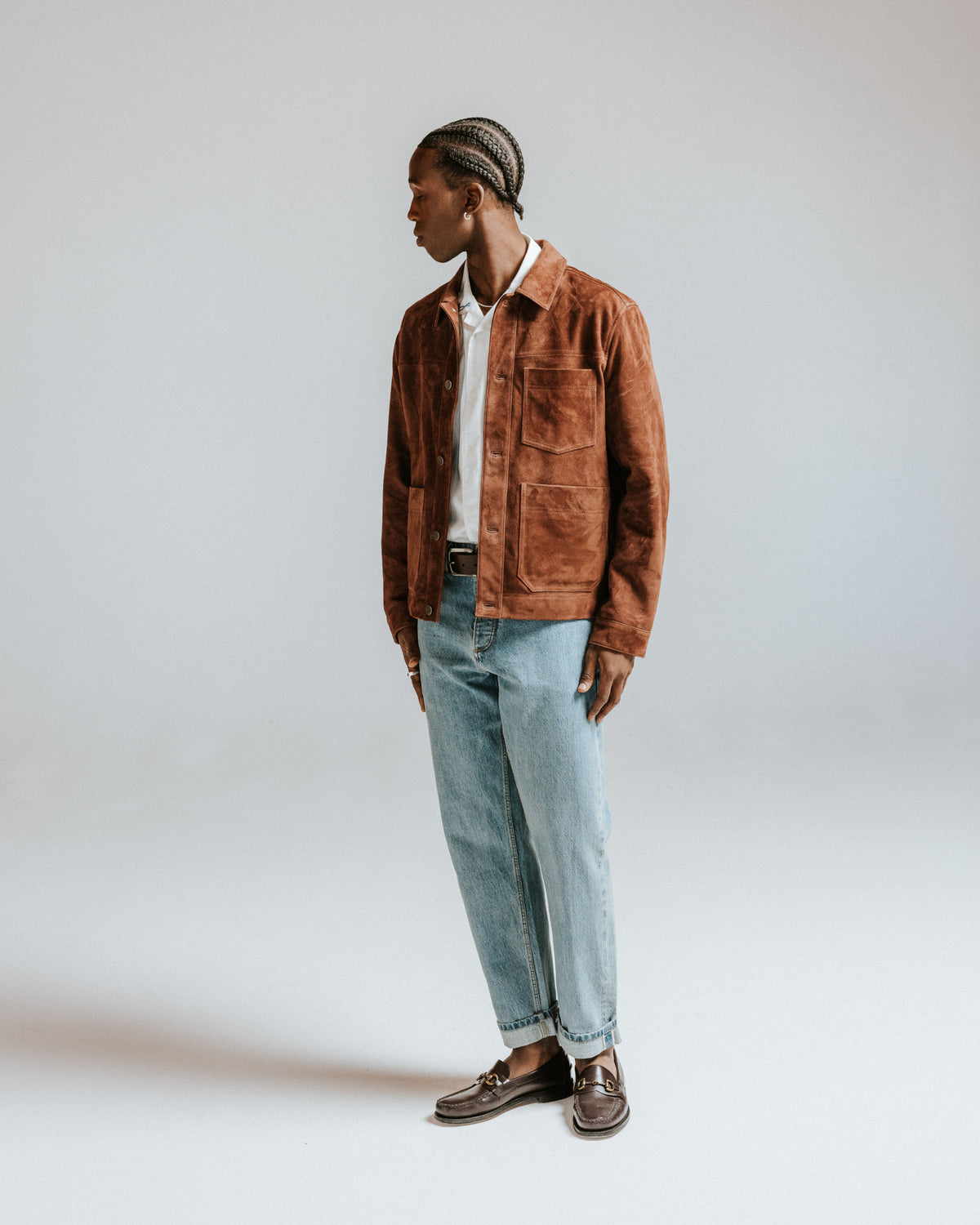 Robin Chore Jacket Suede - Brown