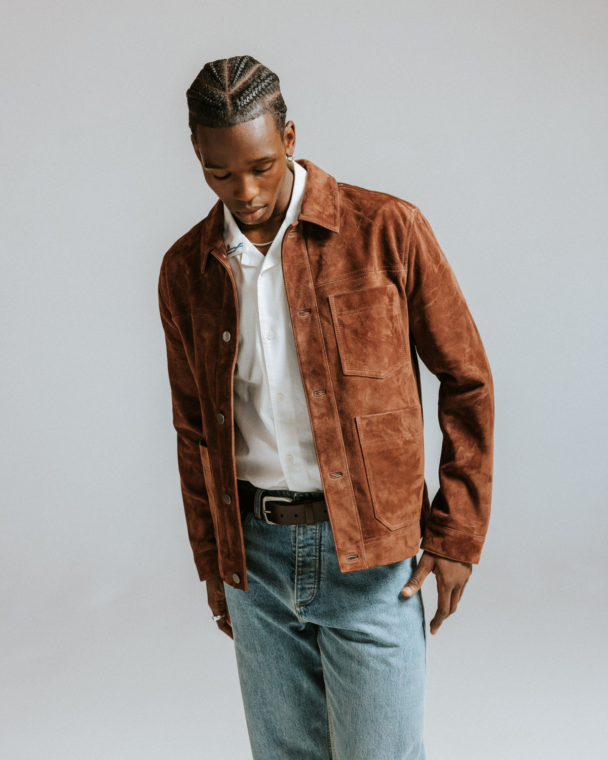 Robin Chore Jacket Suede - Brown