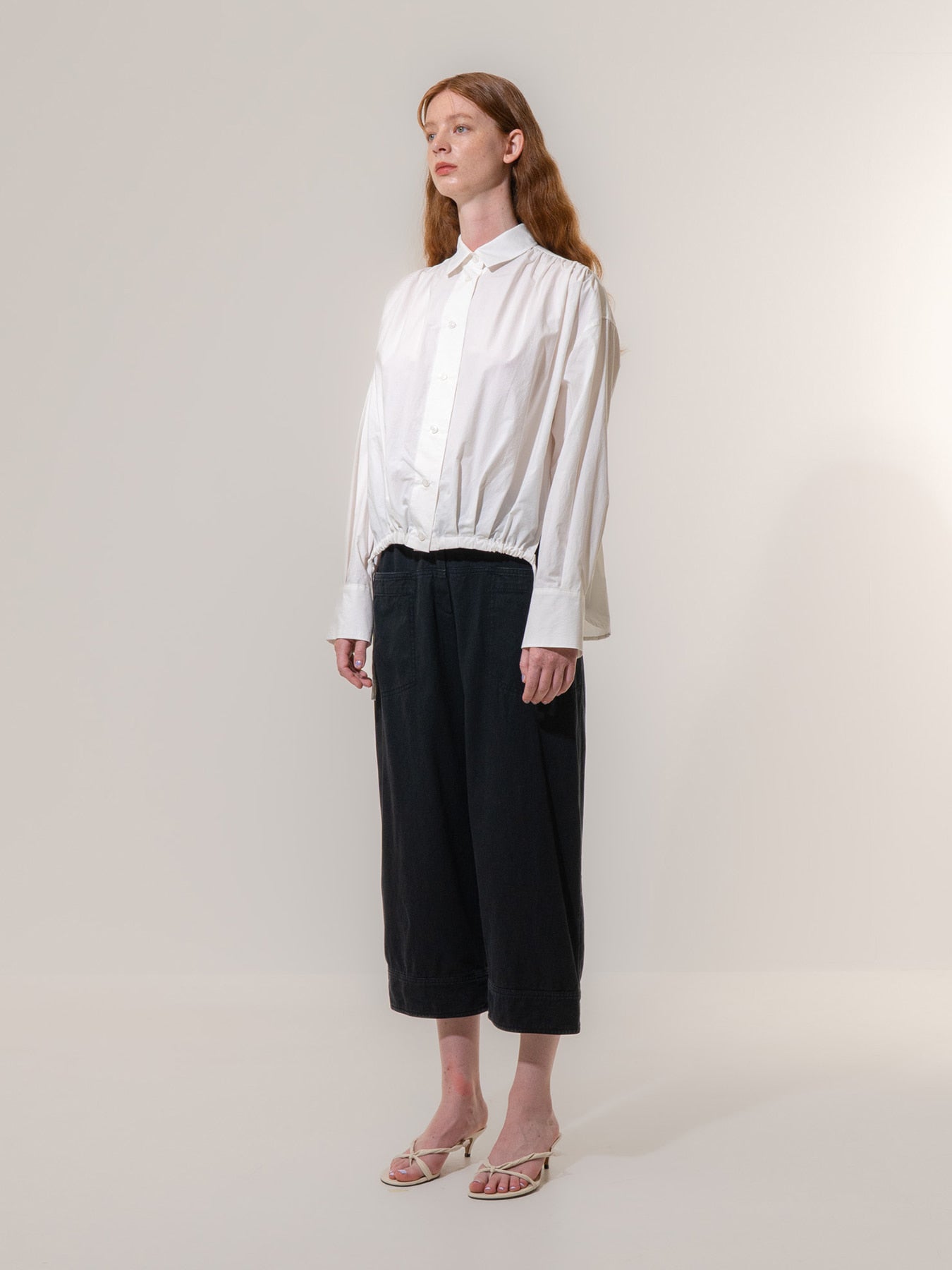 Pleated Volume Shirt - White
