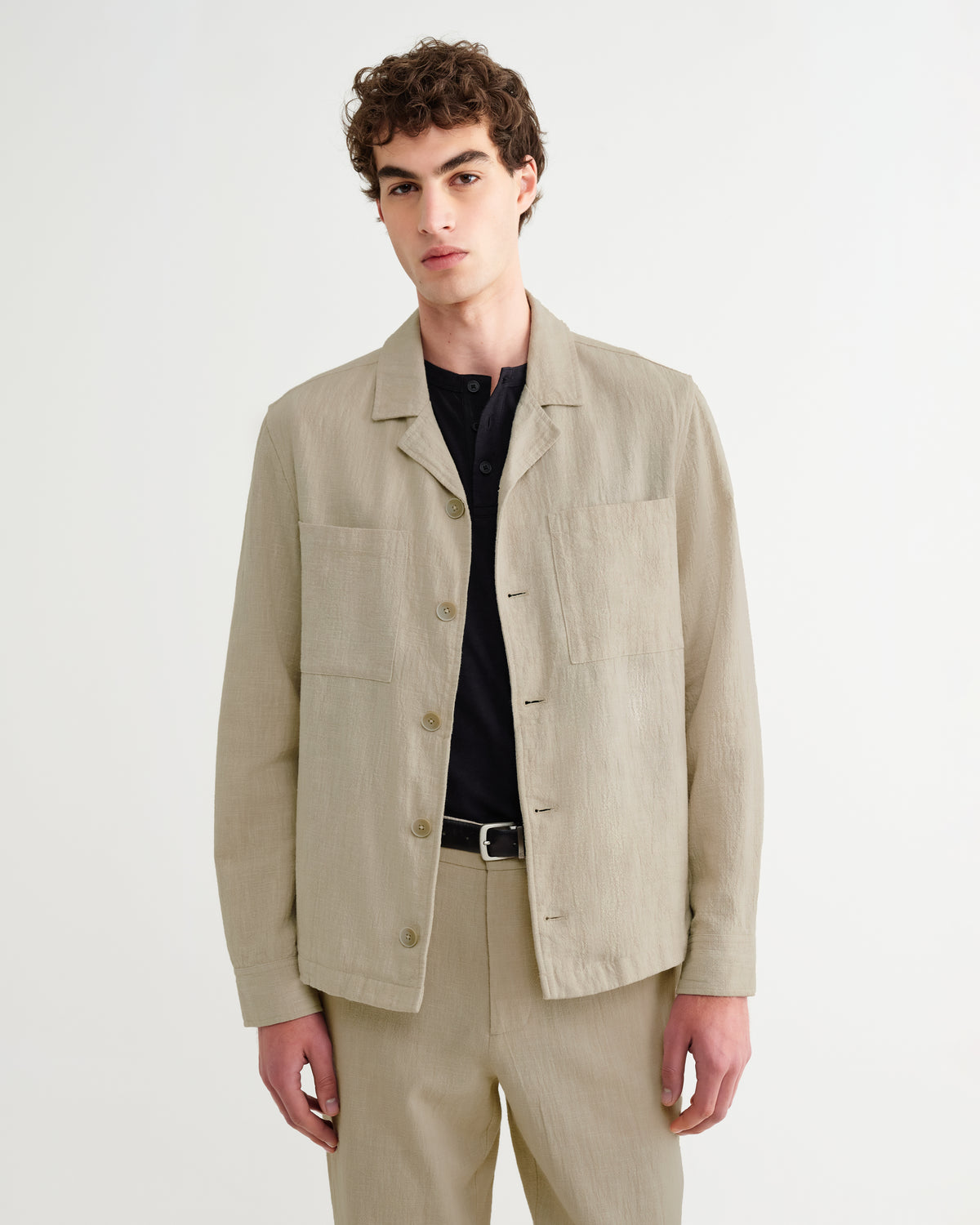 Aldred Overshirt Cotton Linen - Natural
