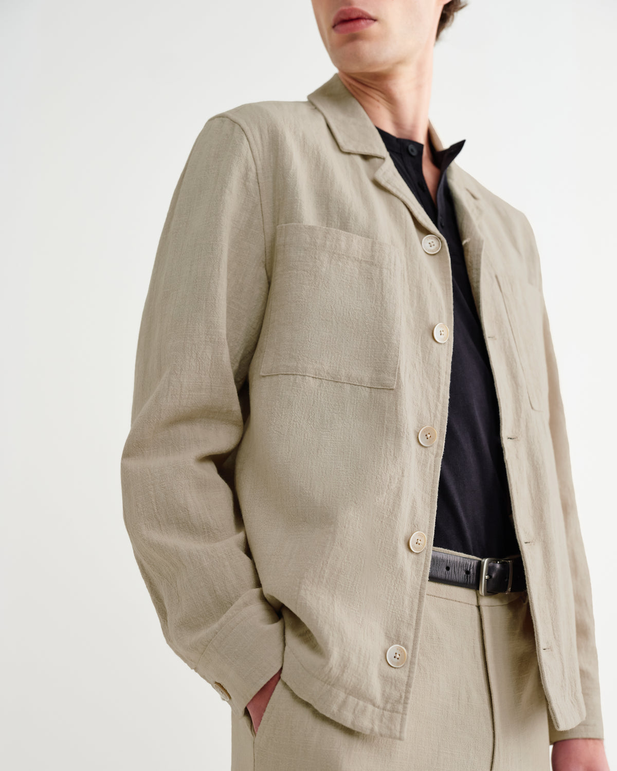 Aldred Overshirt Cotton Linen - Natural