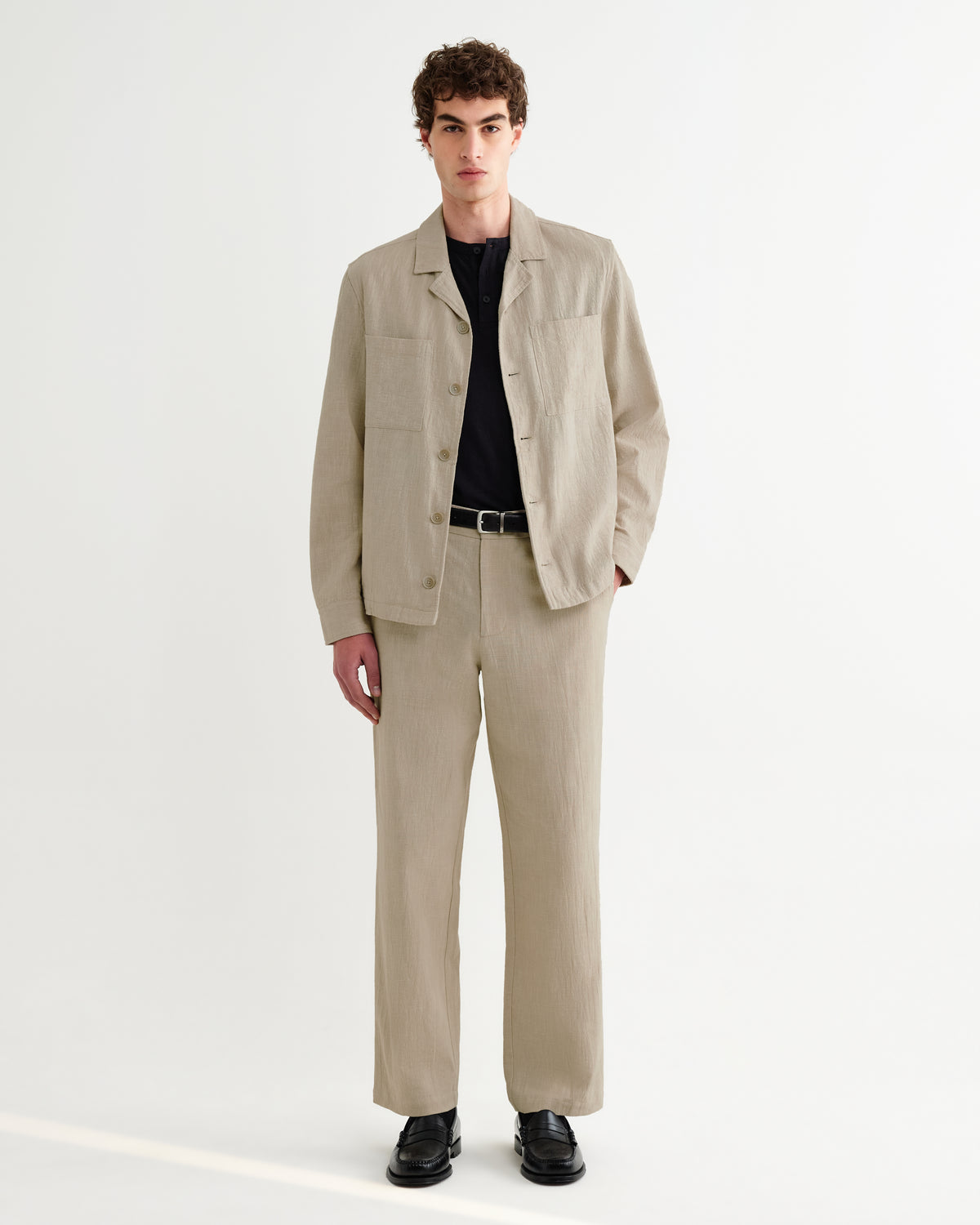 Aldred Overshirt Cotton Linen - Natural